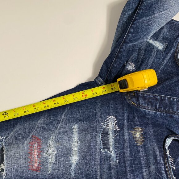 Purple Jeans P001 Pre-Distressed Dark Denim Size 32x34 - Picture 8 of 12